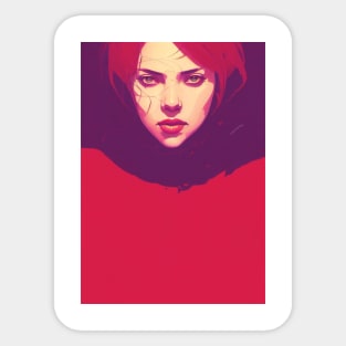 beautiful girl digital art - DESIGN Sticker